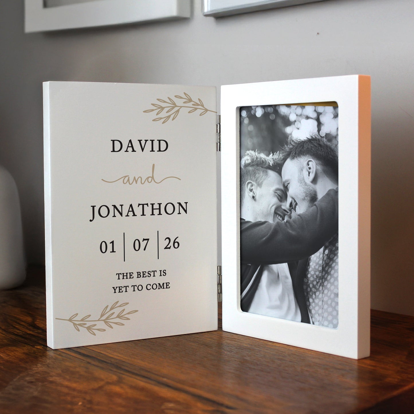 Personalised Anniversary Wooden Hinged 6x4 Photo Frame: 3 - Photo Frames By Gift Moments