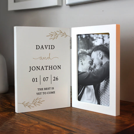 Personalised Anniversary Wooden Hinged 6x4 Photo Frame: 3 - Photo Frames By Gift Moments