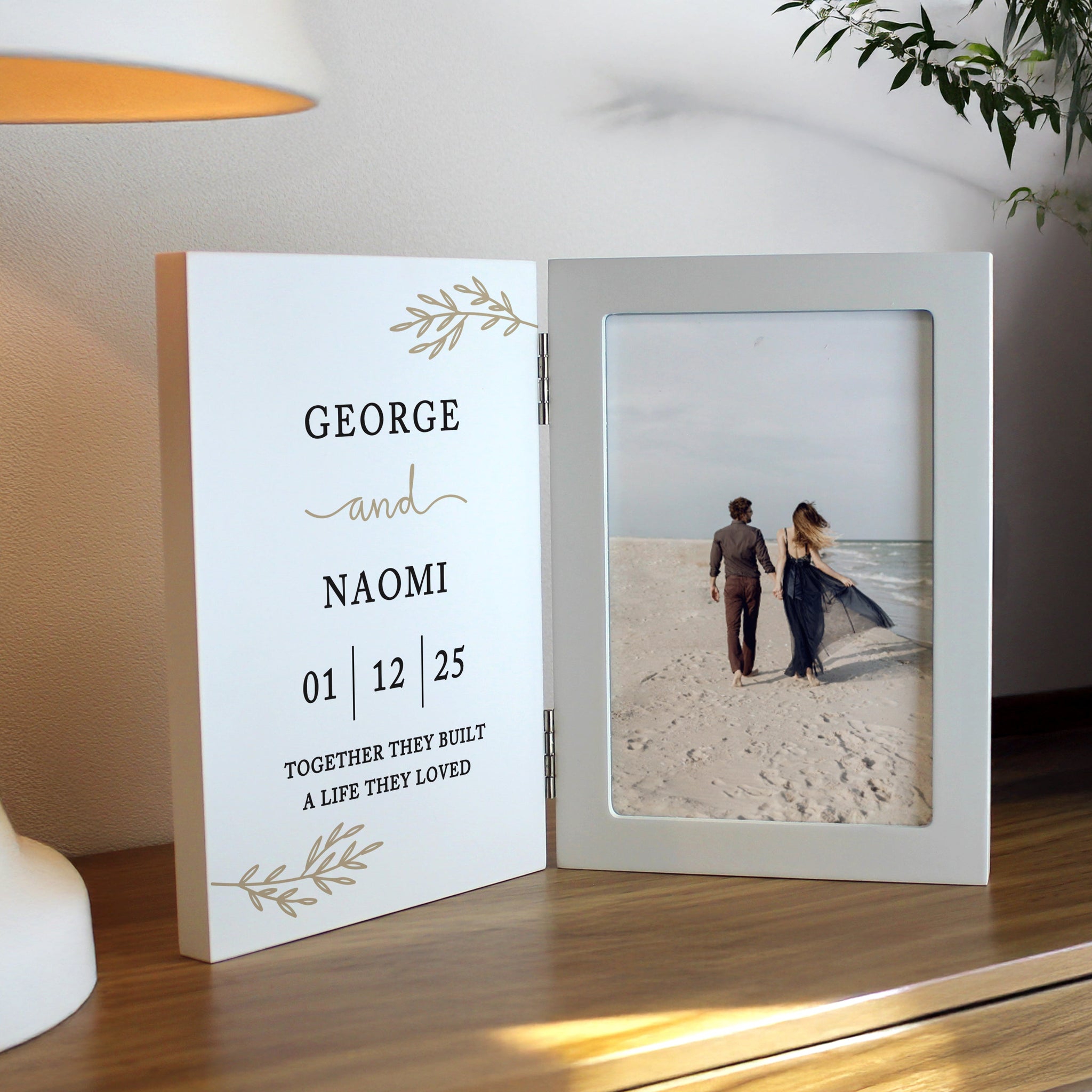 Personalised Anniversary Wooden Hinged 6x4 Photo Frame: 4 - Photo Frames By Gift Moments