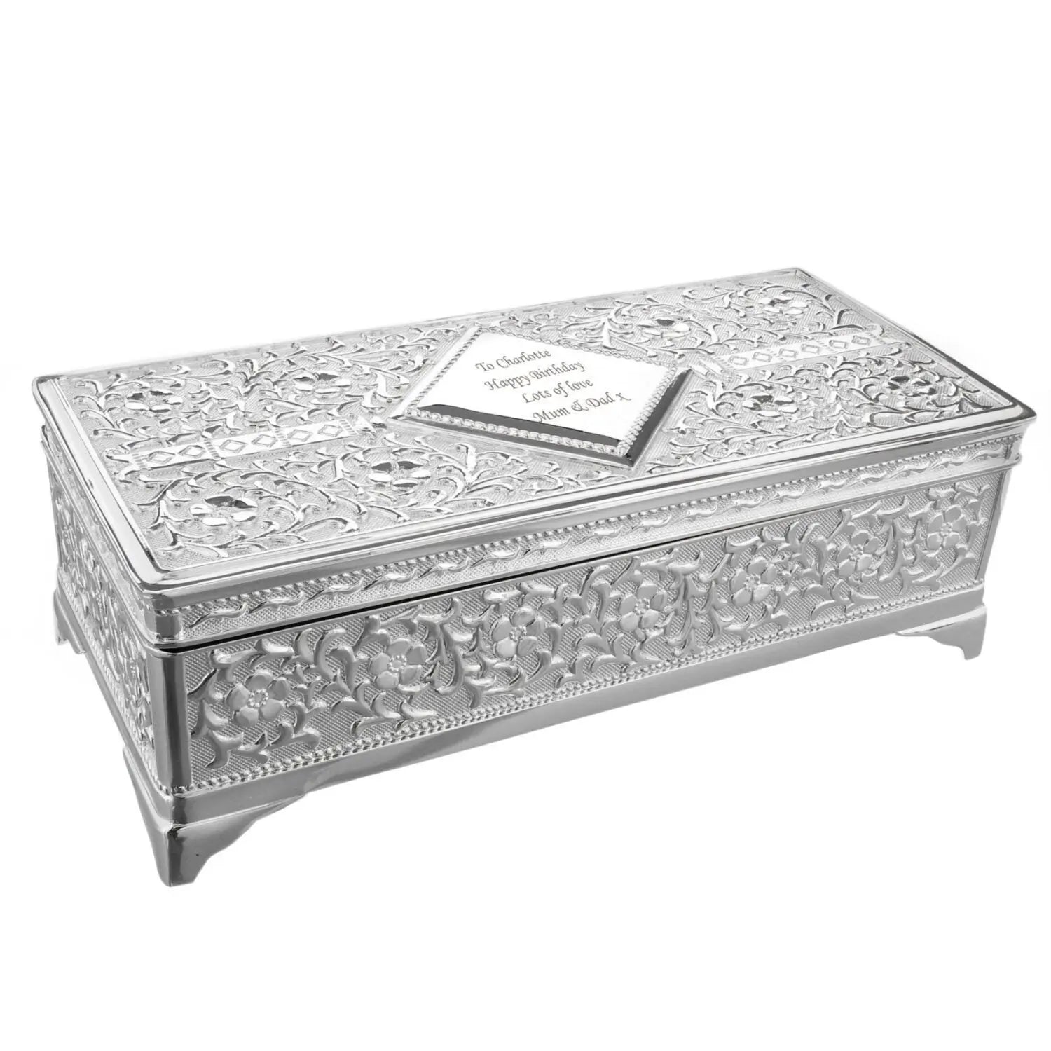 Personalised Antique Silver Plated Jewellery Box - Shop Jewellery Boxes At Gift Moments - 4