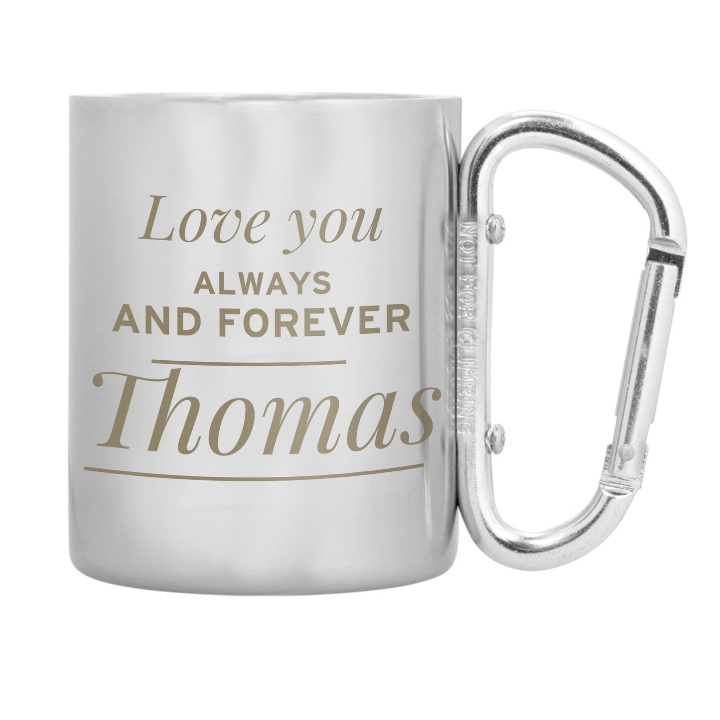 Personalised ’Any Message’ Stainless Steel Mug: 2 - Outdoor Mugs By Gift Moments