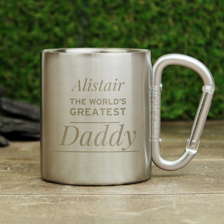 Personalised ’Any Message’ Stainless Steel Mug: 3 - Outdoor Mugs By Gift Moments