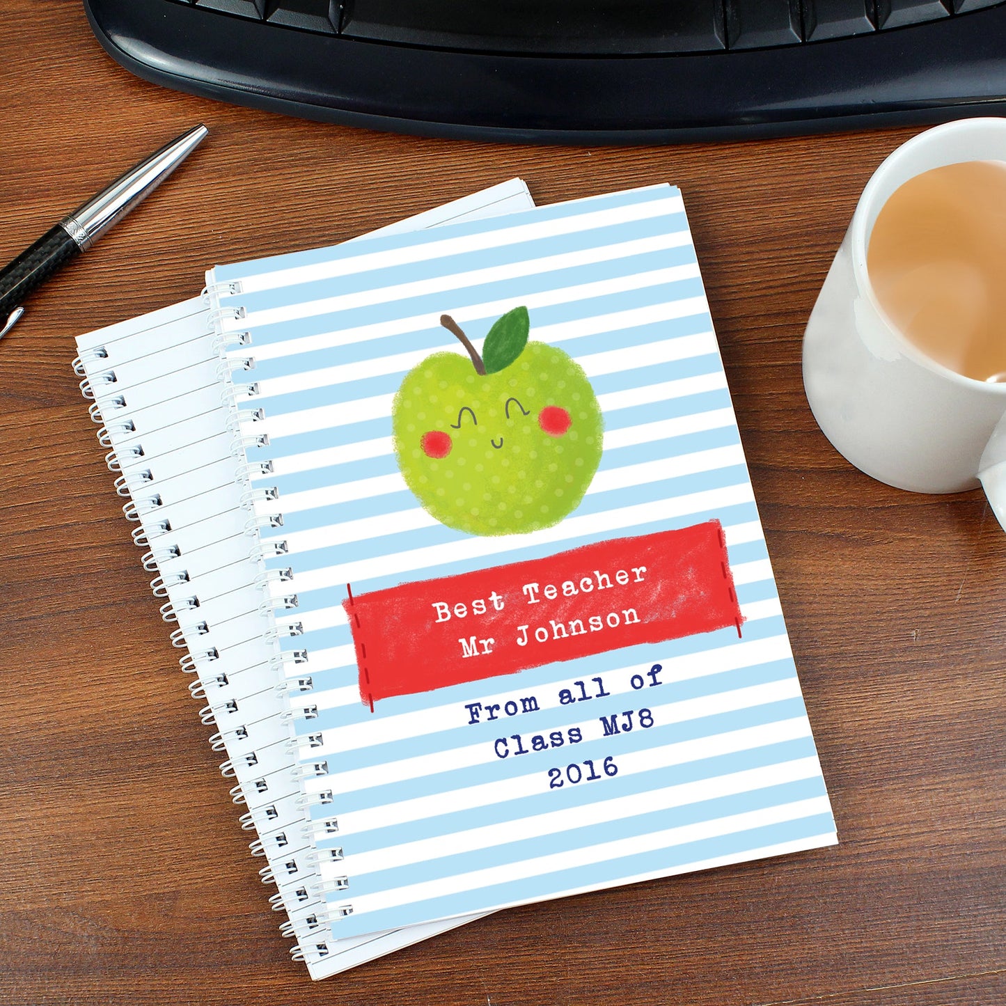 Personalised Apple for the Teacher A5 Notebook: 3 - Notebooks By Gift Moments