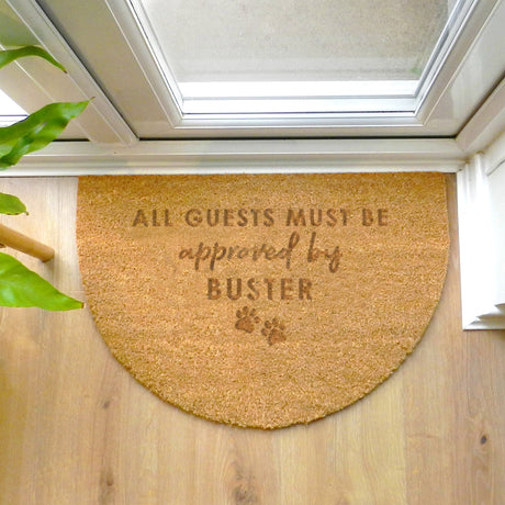 Personalised Approved By The Pet Half Moon Indoor Doormat: 1 - Doormats By Gift Moments