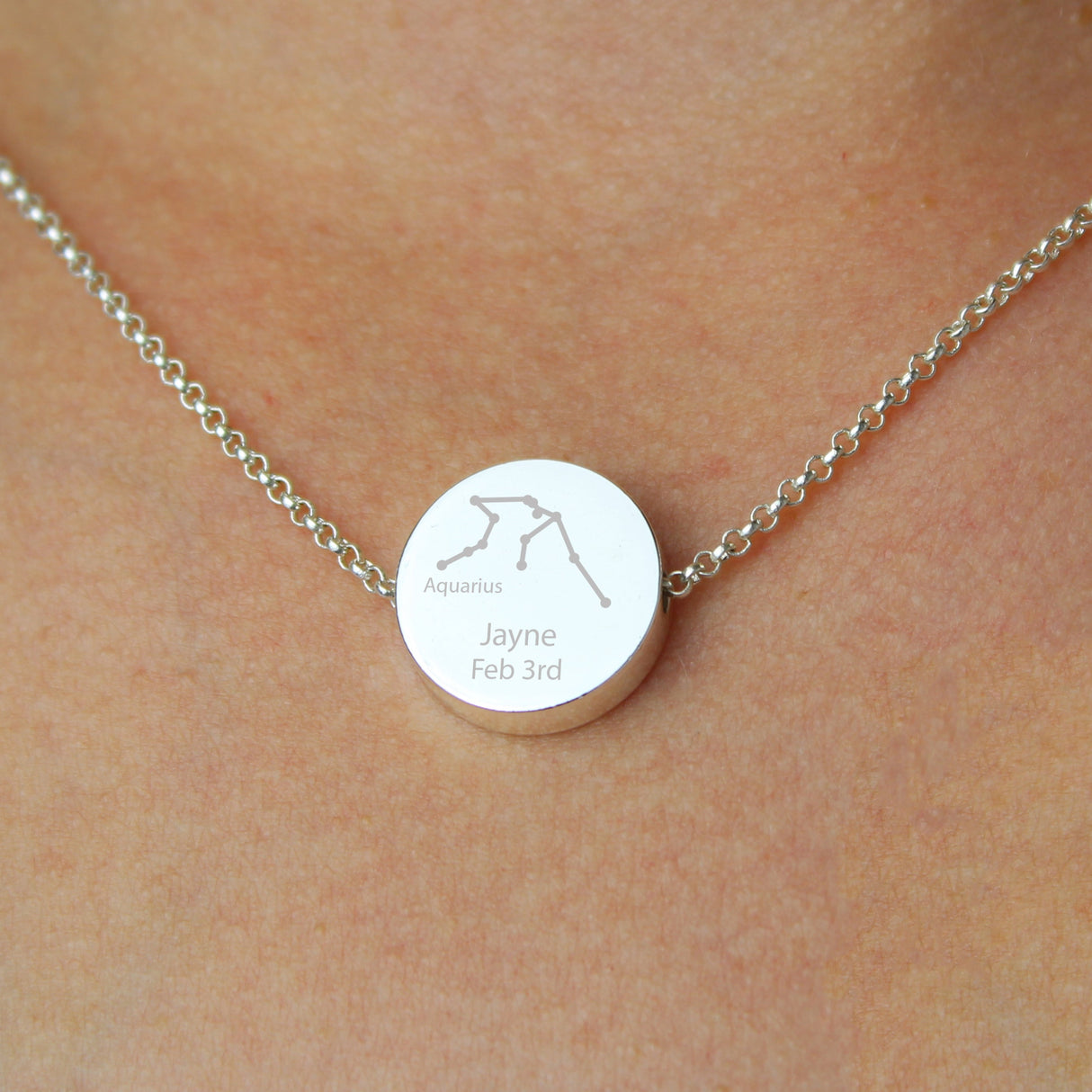 Personalised Aquarius Zodiac Star Sign Necklace (Jan 20th - Feb 18th): 3 - Necklaces By Gift Moments