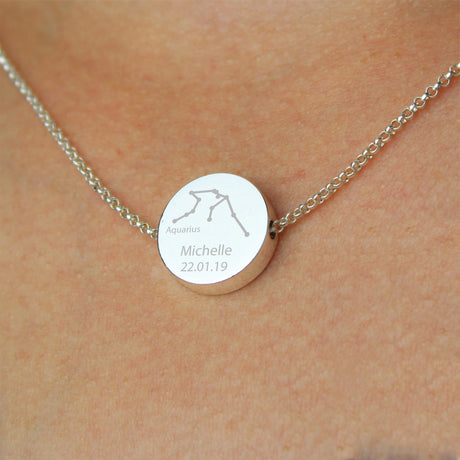 Personalised Aquarius Zodiac Star Sign Necklace (Jan 20th - Feb 18th): 9 - Necklaces By Gift Moments