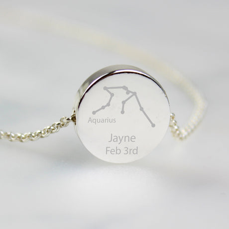 Personalised Aquarius Zodiac Star Sign Necklace (Jan 20th - Feb 18th): 5 - Necklaces By Gift Moments