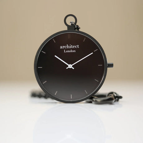 Personalised Architect Modern Pocket Watches: 11 - Black - Watches By Architect Watches