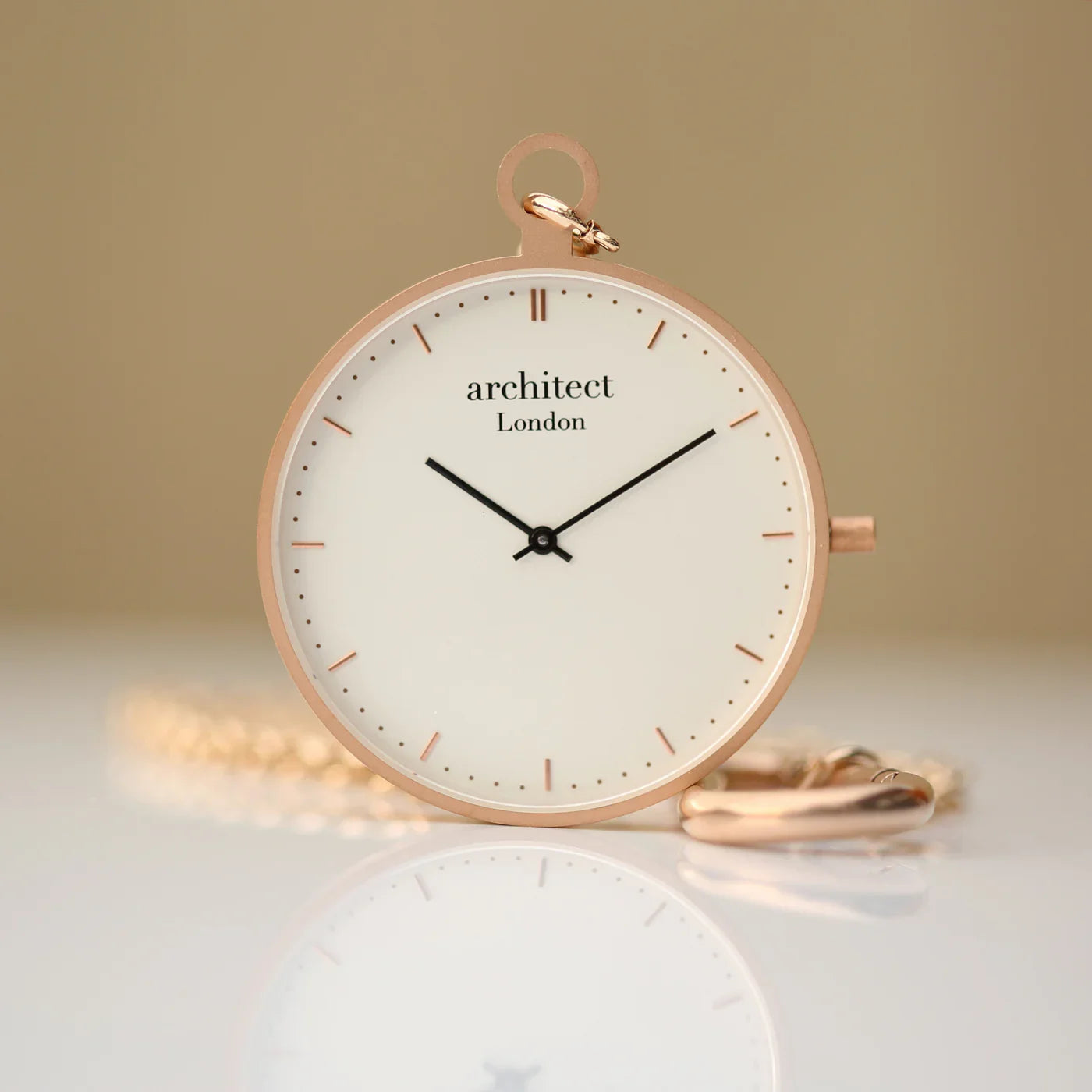Personalised Architect Modern Pocket Watches: 10 - Rose Gold - Watches By Architect Watches