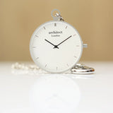 Personalised Architect Modern Pocket Watches: 9 - Silver - Watches By Architect Watches