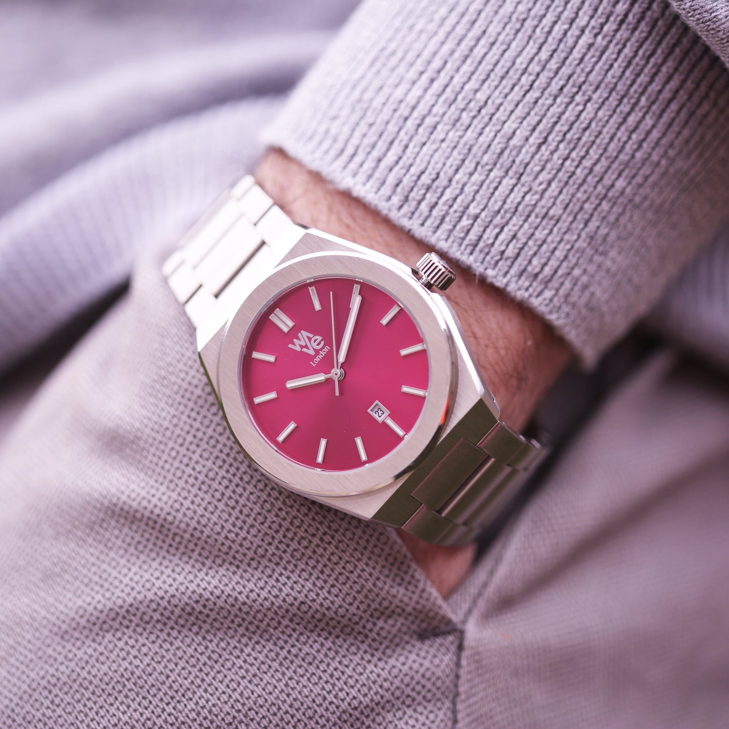 Personalised Architect Wave Watch in Blush Ripple: 3 - Watches By Architect Watches