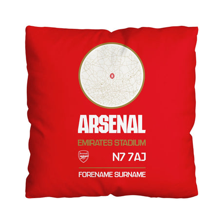 Personalised Arsenal FC Map Red 18 Inch Cushion: 1 - Cushions By Arsenal