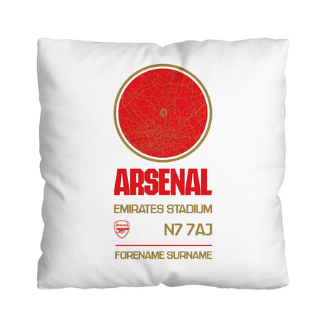 Personalised Arsenal FC Map White 18 Inch Cushion: 1 - Cushions By Arsenal