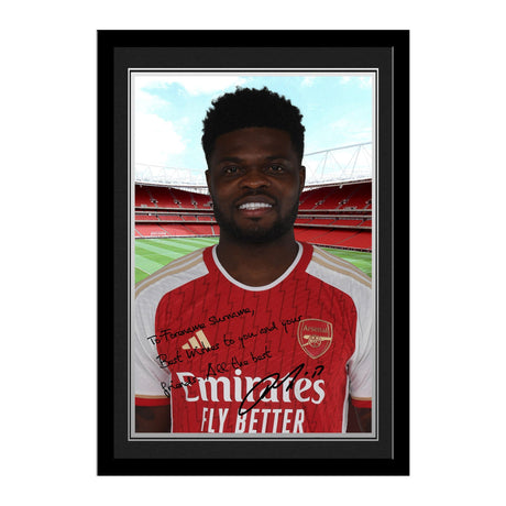 Personalised Arsenal FC Partey Autograph Photo Framed: 1 - Framed Prints By Arsenal
