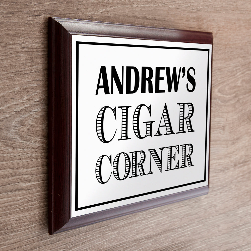Personalised Art Deco Cigar Corner Plaque - Shop Signs & Plaques At Gift Moments - 1
