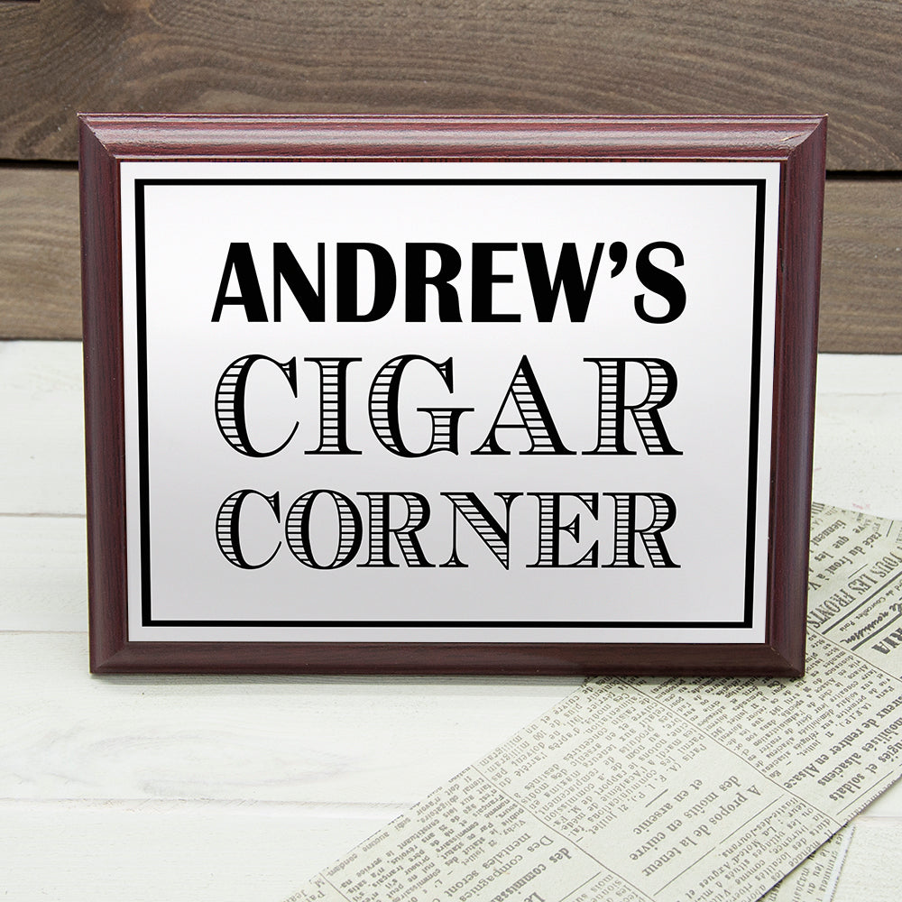 Personalised Art Deco Cigar Corner Plaque - Shop Signs & Plaques At Gift Moments - 2