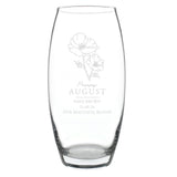 Personalised August Birth Flower Bullet Vase: 5 - Vases By Gift Moments