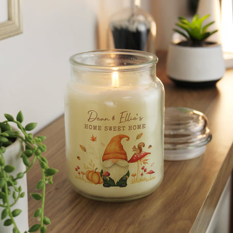 Personalised Autumn Gonk Large Candle Jar: 2 - Candles By Gift Moments