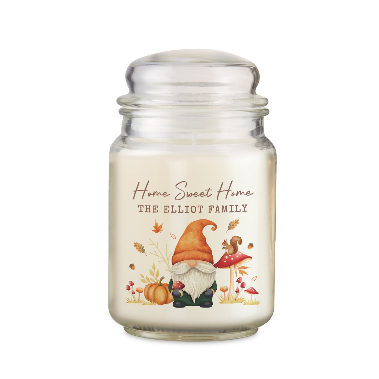 Personalised Autumn Gonk Large Candle Jar: 4 - Candles By Gift Moments