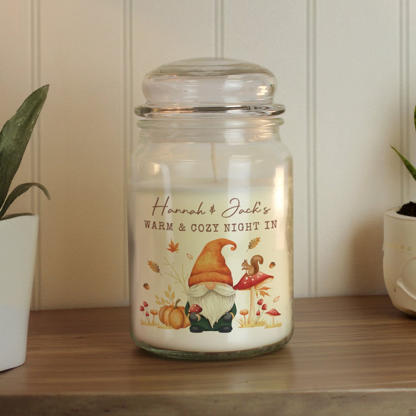 Personalised Autumn Gonk Large Candle Jar: 3 - Candles By Gift Moments