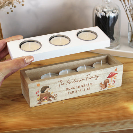 Personalised Autumn Triple Tealight Box - Shop Candle Holders At Gift Moments - 2