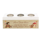 Personalised Autumn Triple Tea Light Box: 4 - Candle Holders By Gift Moments