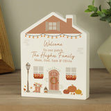 Personalised Autumnal Wooden House Ornament: 1 - Ornaments By Gift Moments