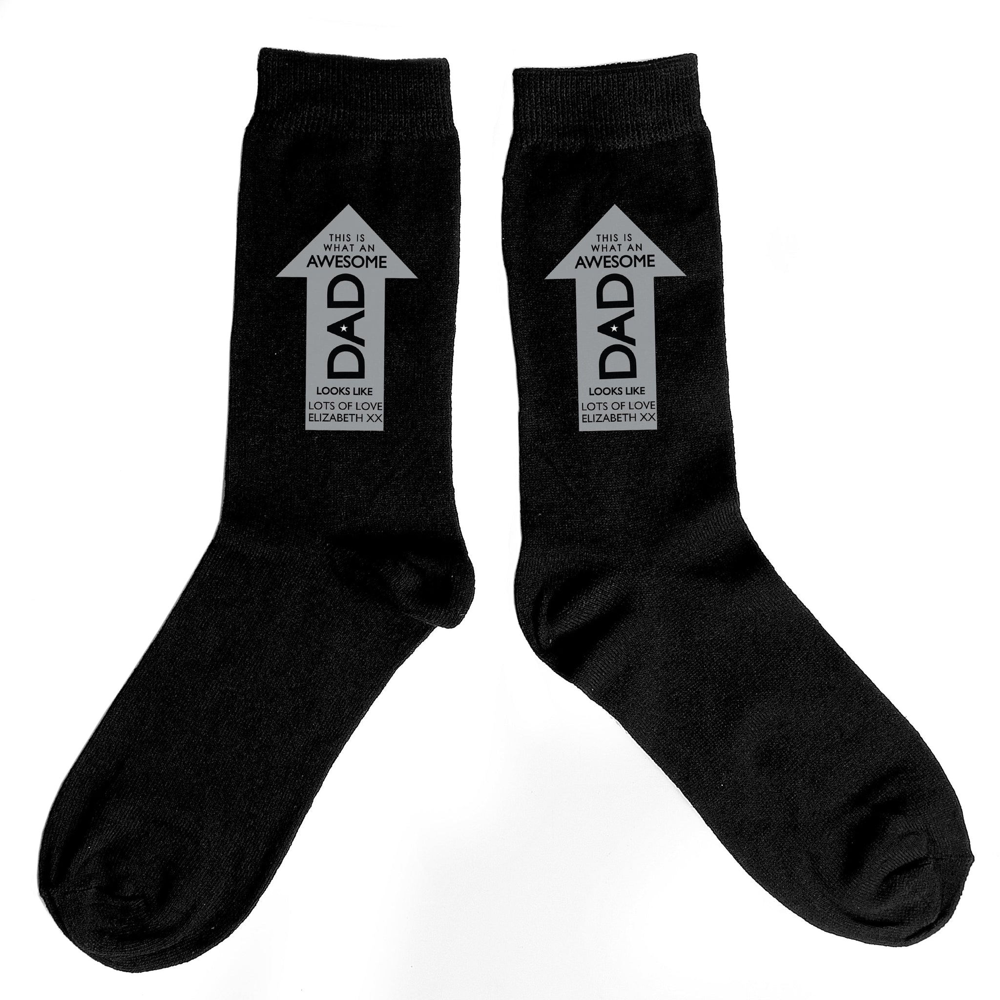 Personalised Awesome Dad Men’s Socks: 2 - Clothing By Gift Moments