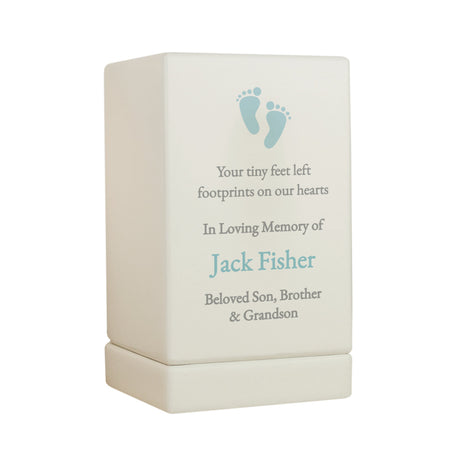 Personalised Baby Boy Small Wooden Urn: 7 - Urns By Gift Moments