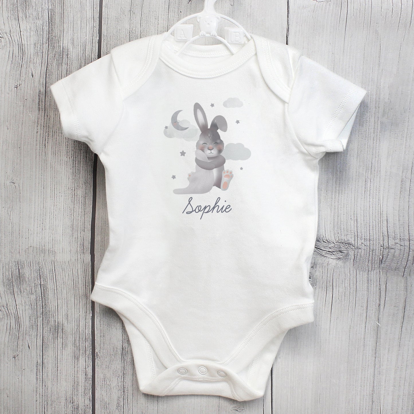 Personalised Baby Bunny 0-3 Months Baby Vest: 4 - Baby Clothing By Gift Moments