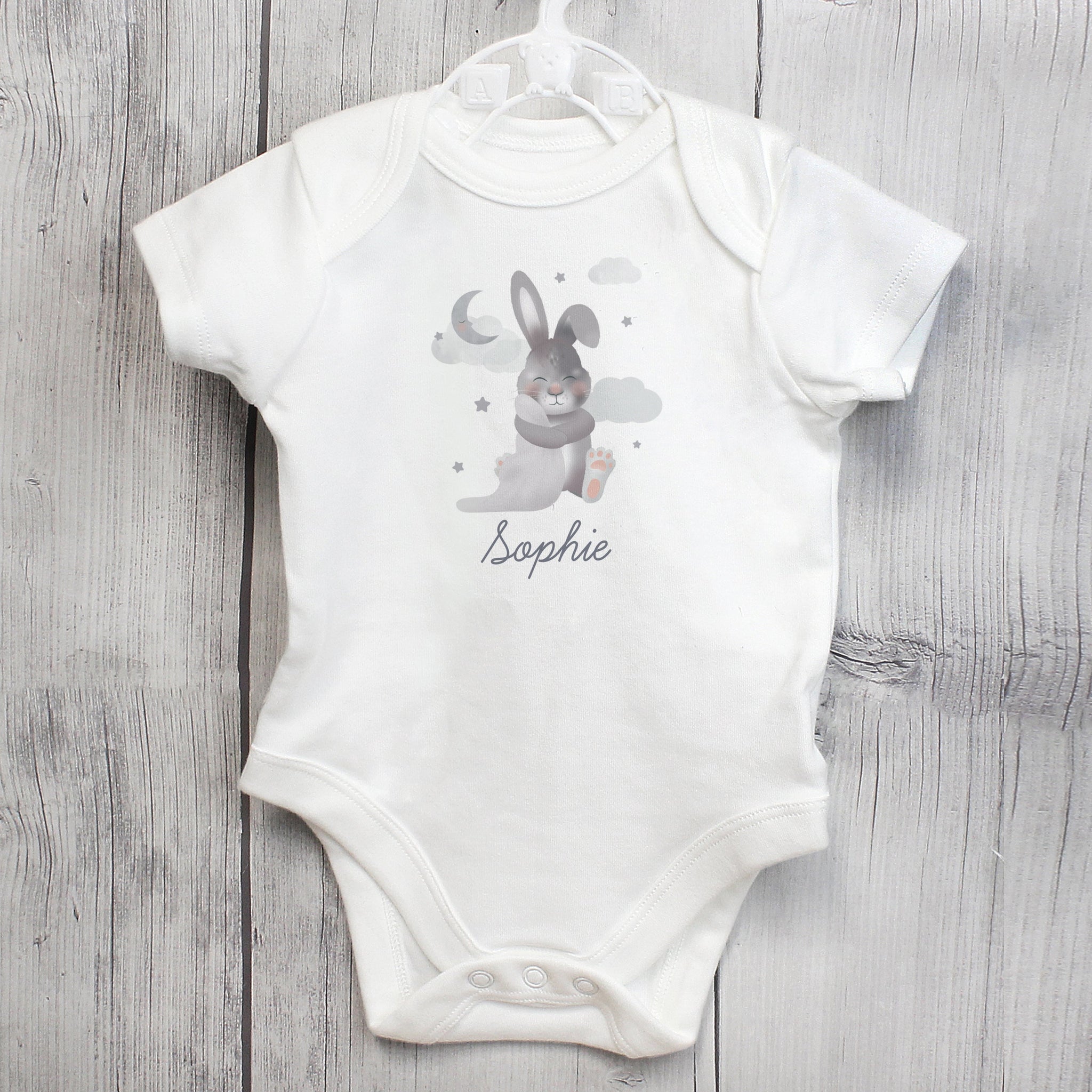 Personalised Baby Bunny 0-3 Months Baby Vest: 4 - Baby Clothing By Gift Moments