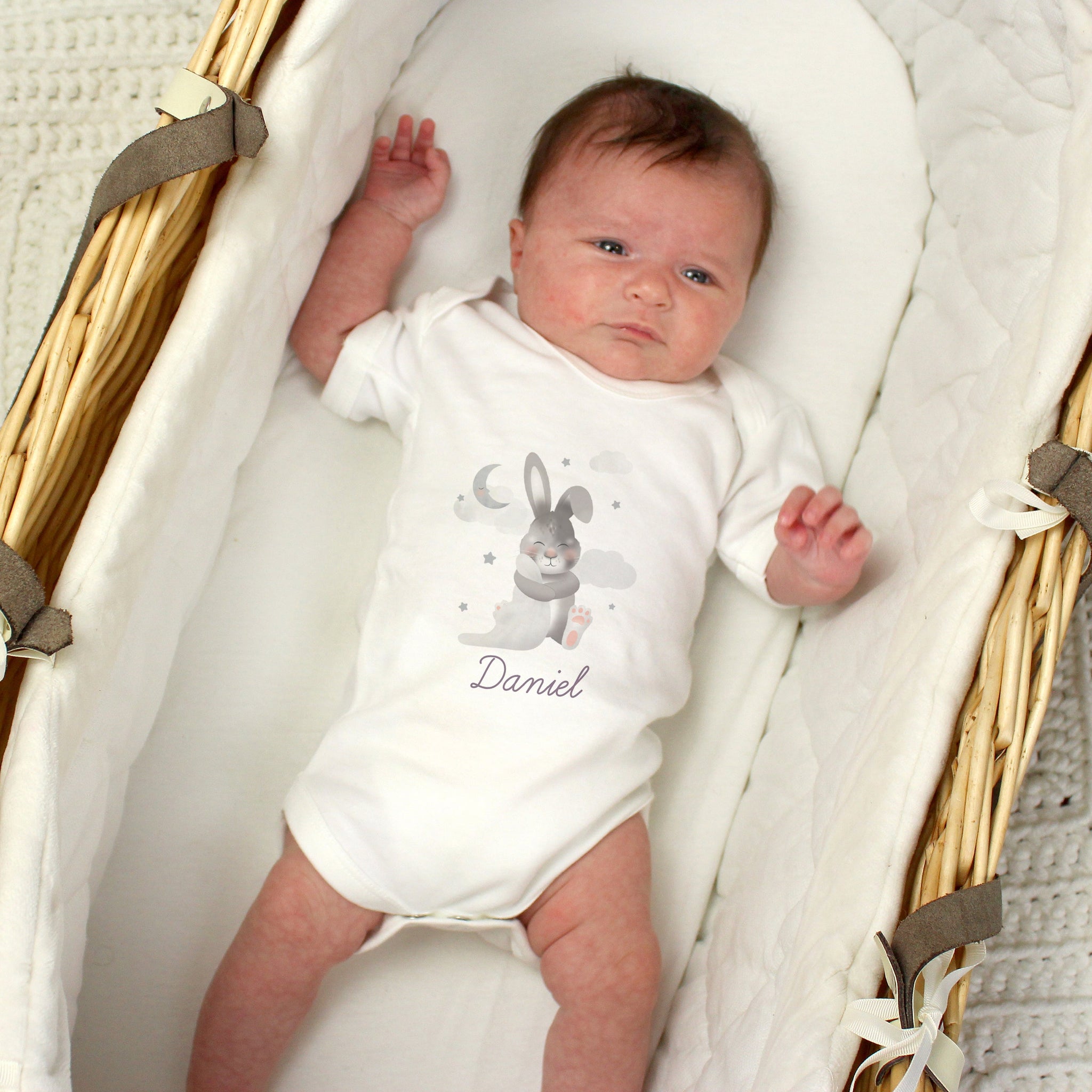 Personalised Baby Bunny 0-3 Months Baby Vest: 1 - Baby Clothing By Gift Moments