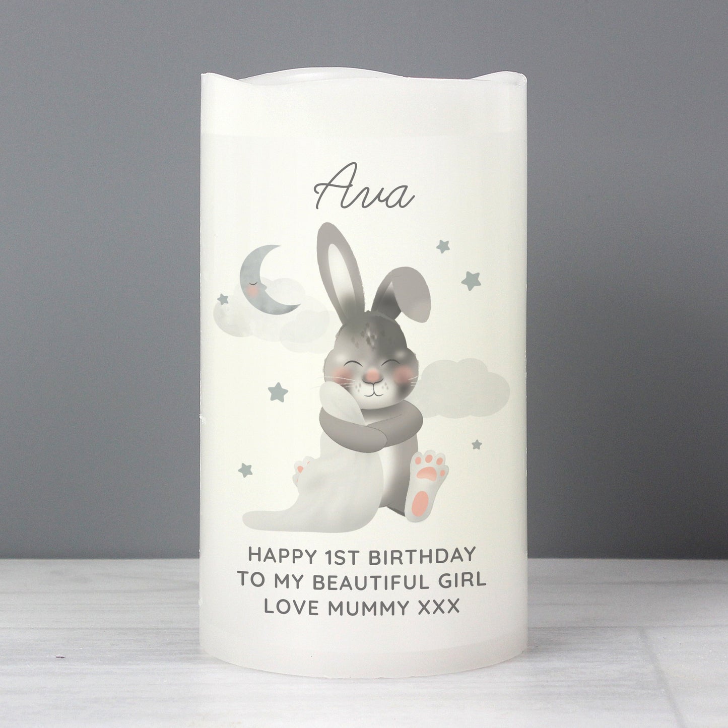 Personalised Baby Bunny LED Candle: 4 - LED Lighting By Gift Moments