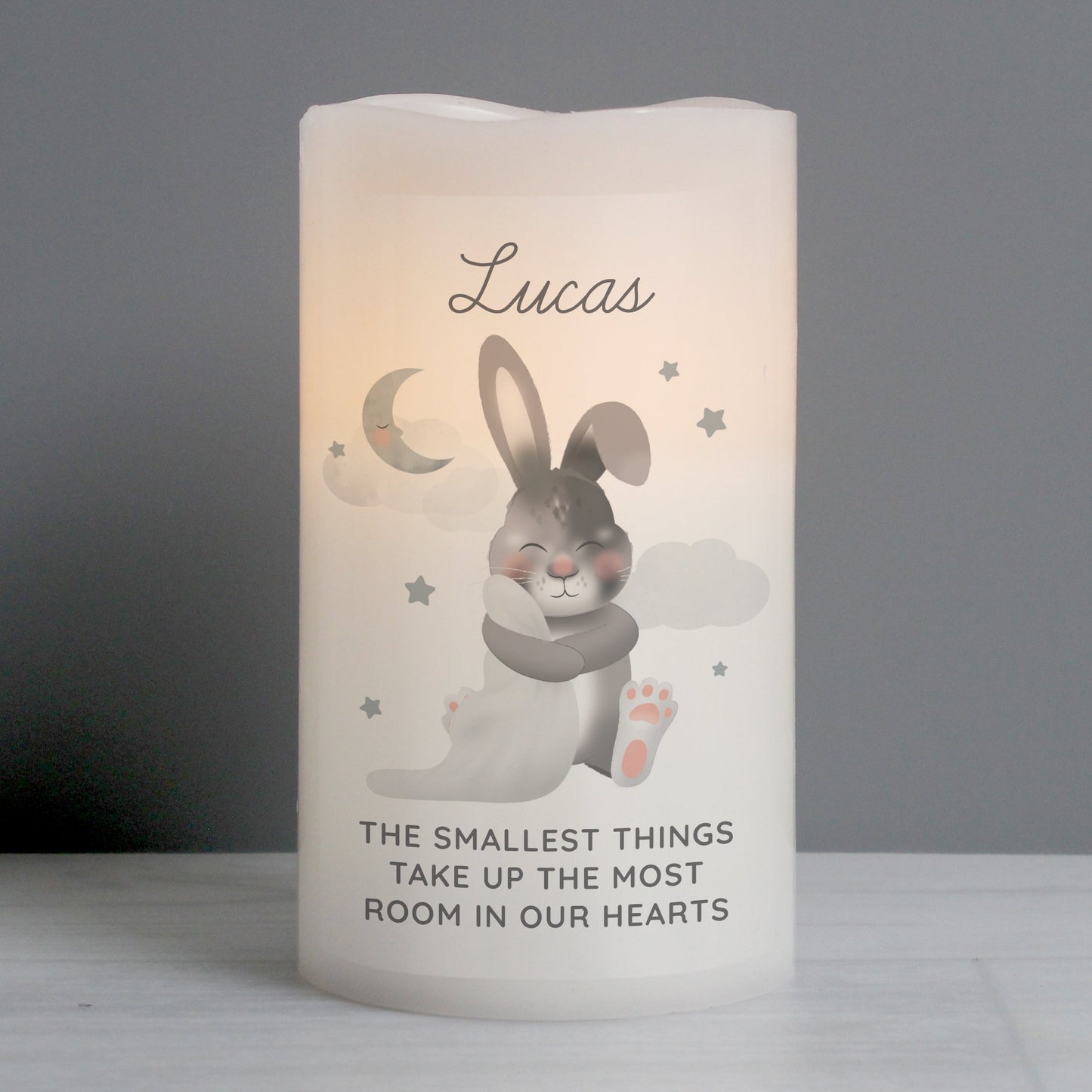 Personalised Baby Bunny LED Candle: 3 - LED Lighting By Gift Moments