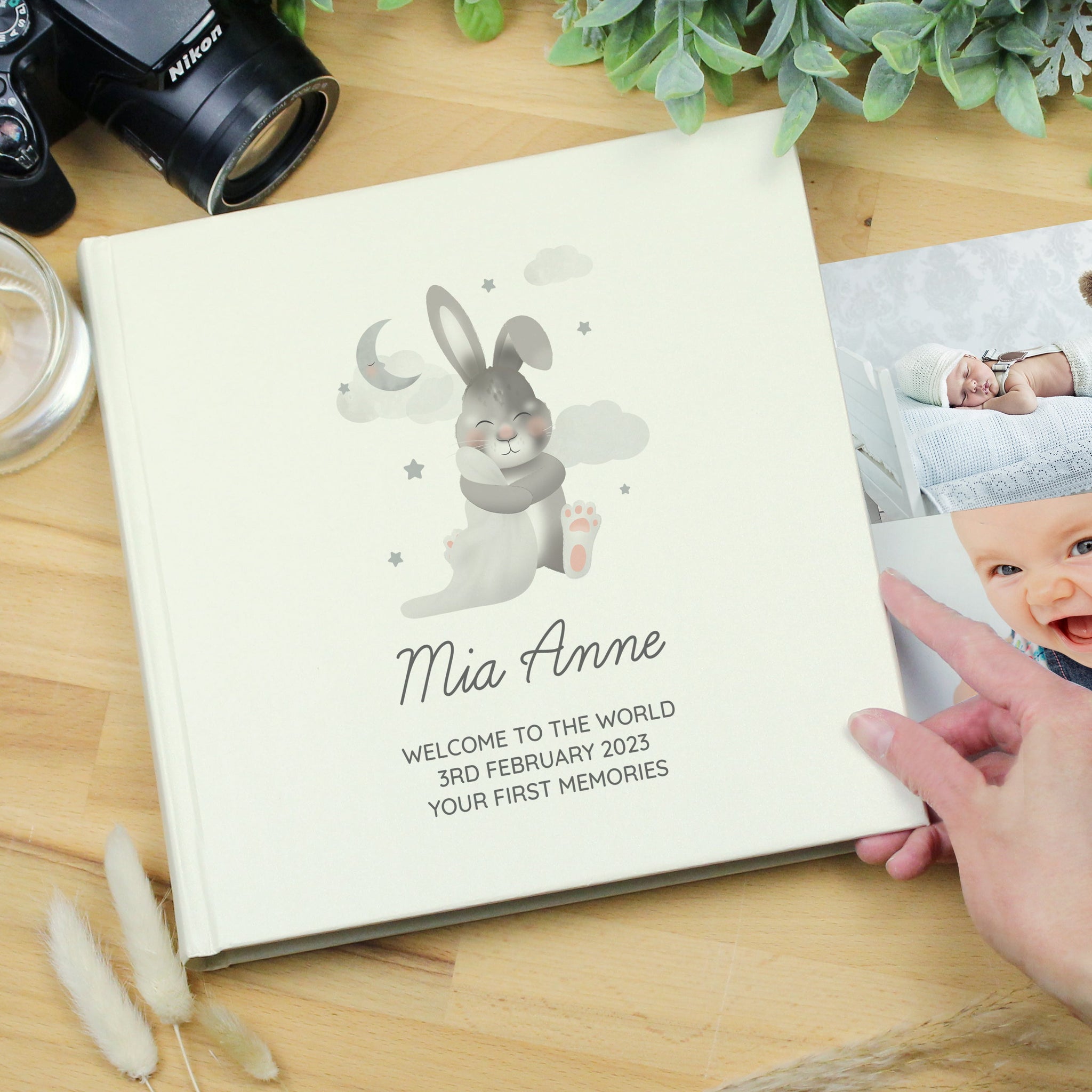 Personalised Baby Bunny Square Photo Album: 4 - Photo Albums By Gift Moments