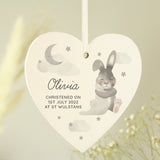 Personalised Baby Bunny Wooden Heart Decoration: 4 - Decorations By Gift Moments