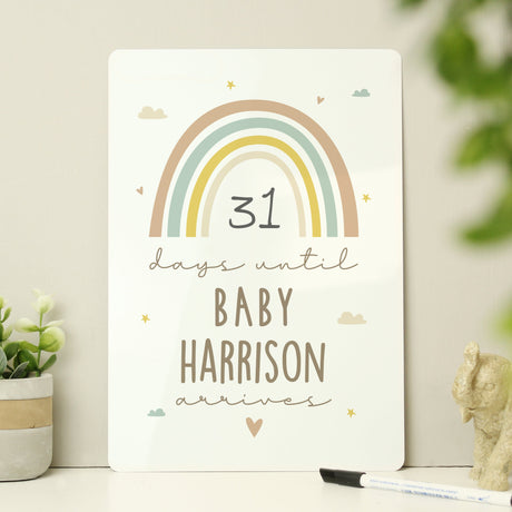 Personalised Baby Countdown Sign & Dry Wipe Pen: 1 - Signs & Plaques By Gift Moments