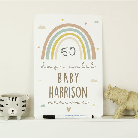 Personalised Baby Countdown Sign & Dry Wipe Pen: 2 - Signs & Plaques By Gift Moments