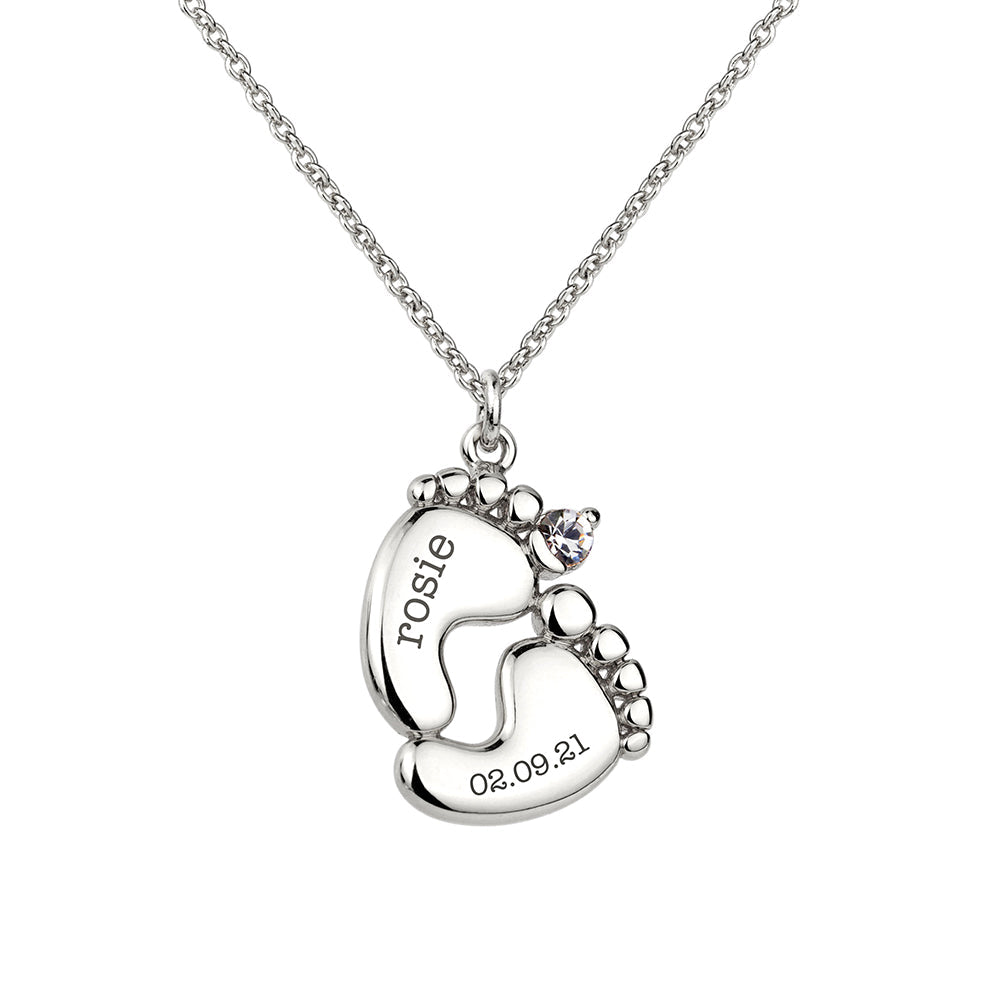 Personalised Baby Feet Plated Necklaces: 8 - Necklaces By Gift Moments