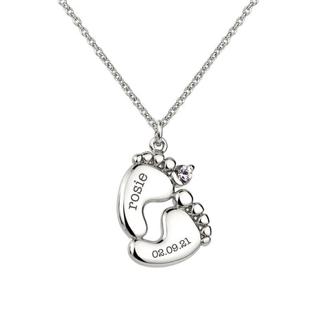 Personalised Baby Feet Plated Necklaces: 8 - Necklaces By Gift Moments