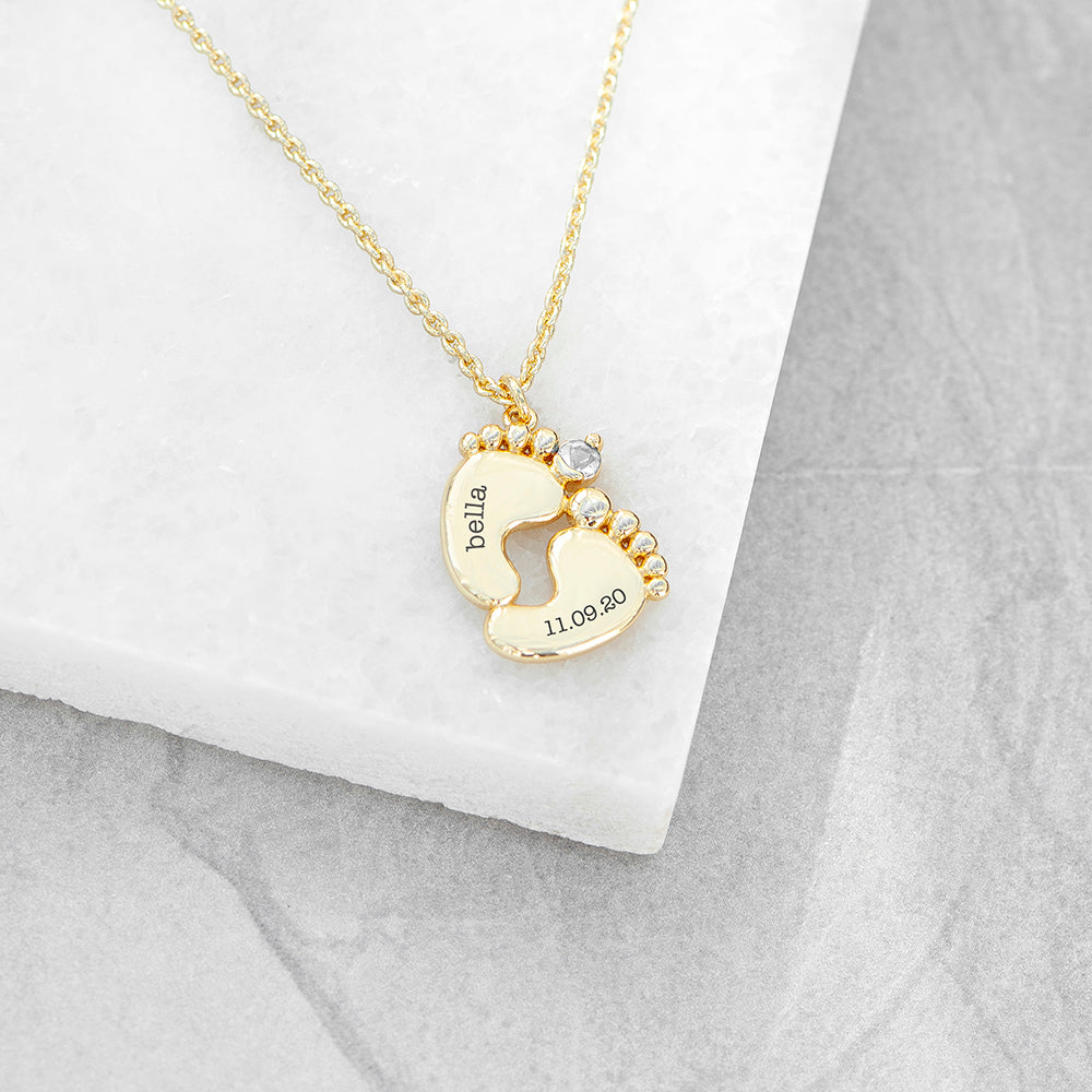 Personalised Baby Feet Plated Necklaces: 6 - Necklaces By Gift Moments