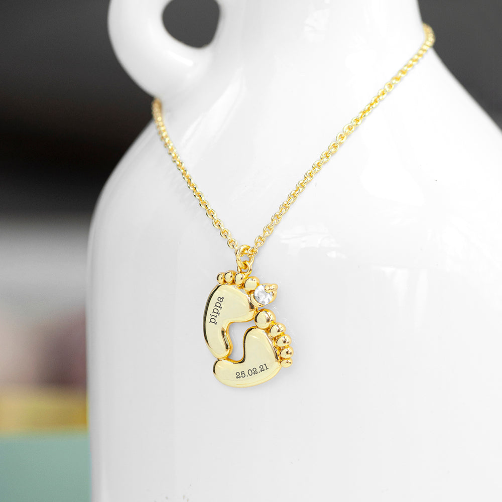 Personalised Baby Feet Plated Necklaces: 4 - Necklaces By Gift Moments