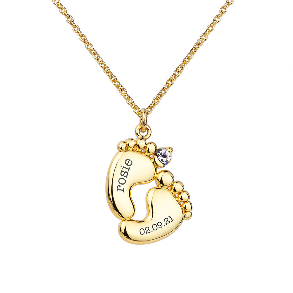 Personalised Baby Feet Plated Necklaces: 7 - Necklaces By Gift Moments