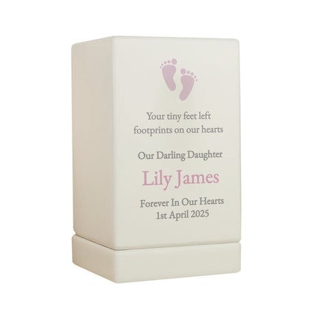 Personalised Baby Girl Small Wooden Urn: 7 - Urns By Gift Moments