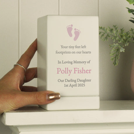 Personalised Baby Girl Small Wooden Urn: 4 - Urns By Gift Moments