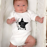 Personalised Baby To The Moon and Back 0-3 Months Baby Vest: 3 - Baby Clothing By Gift Moments