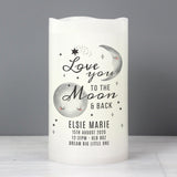 Personalised Baby To The Moon and Back LED Candle: 2 - LED Lighting By Gift Moments