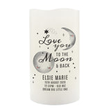 Personalised Baby To The Moon and Back LED Candle: 3 - LED Lighting By Gift Moments