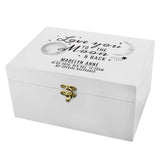Personalised Baby To The Moon and Back White Wooden Keepsake Box: 3 Keepsake Boxes By Gift Moments