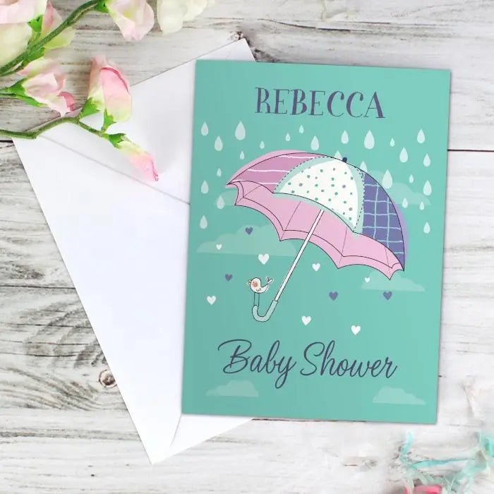 Personalised Baby Shower Umbrella Card: 1 - Greeting Cards By Gift Moments
